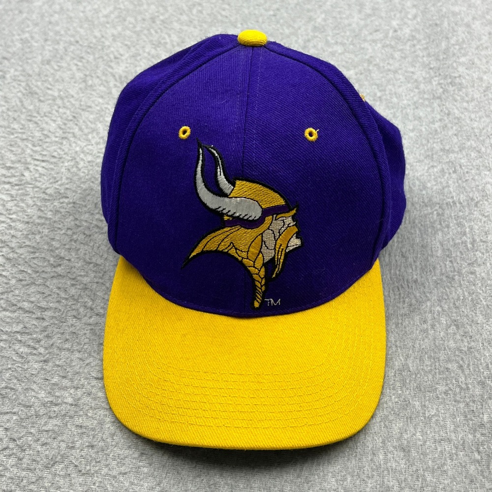 VTG Minnesota Vikings Team NFL Hat Mens OS Purple 100% Wool Embroidered Snapback